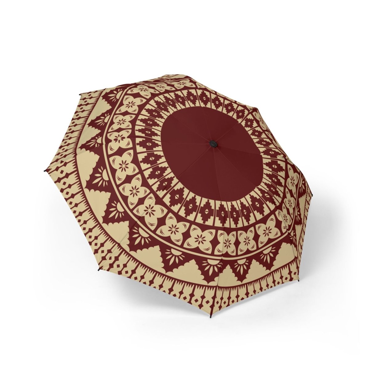 Artsadd PasifikaOne 48-inch Fiji Red umbrella open, showcasing vibrant red canopy and sturdy handle, ideal for rain protection.