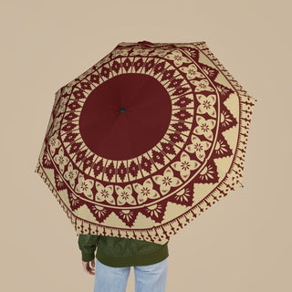 PasifikaOne umbrella in Fiji Red, 48-inch (122cm) accessory with vibrant red canopy, ideal for sun protection.
