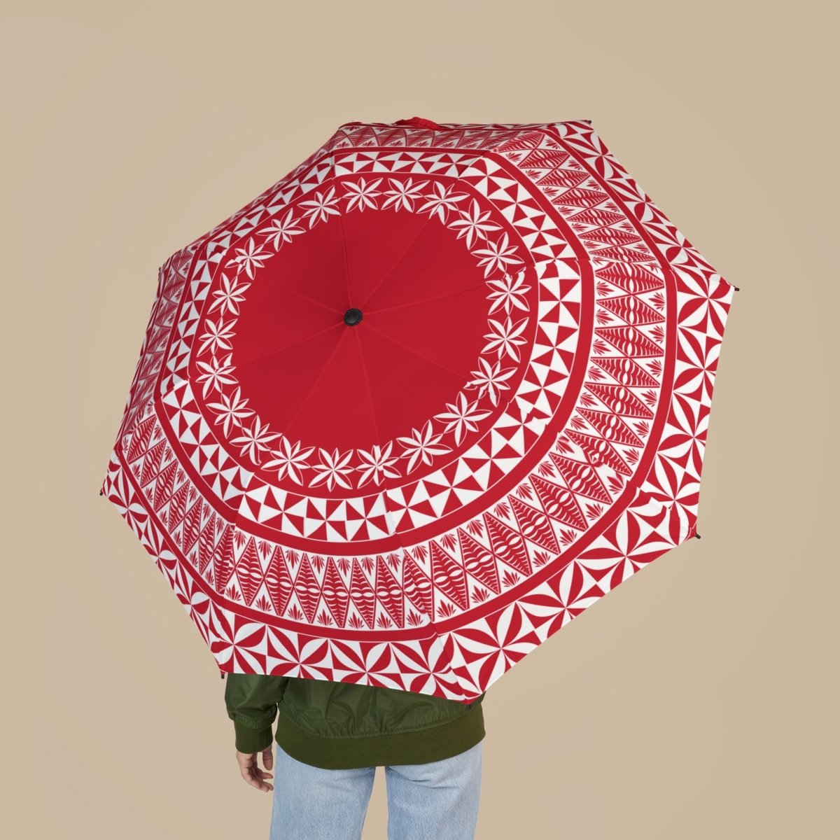 Tongan umbrella, 48-inch (122cm) size, colorful accessories umbrella with traditional patterns.