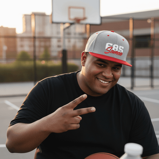 Flat Bill Snapback Hat - 685 Samoa - White & Red Embroidery - AU/NZ/USA - The Koko Samoa