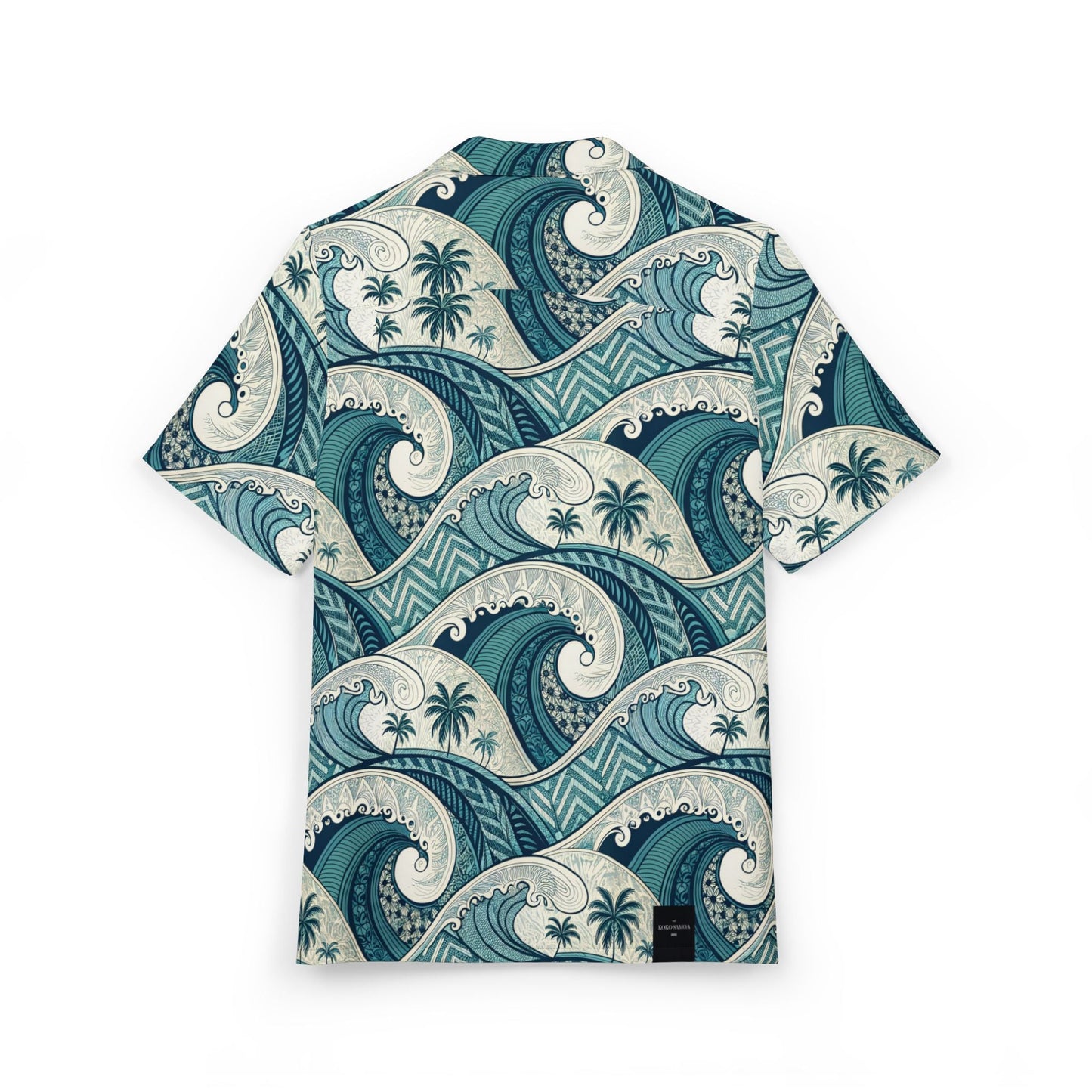 KoaTech™ - Hawaiian Button - Down Shirt - Blue Waves - AU/NZ/USA - The Koko Samoa