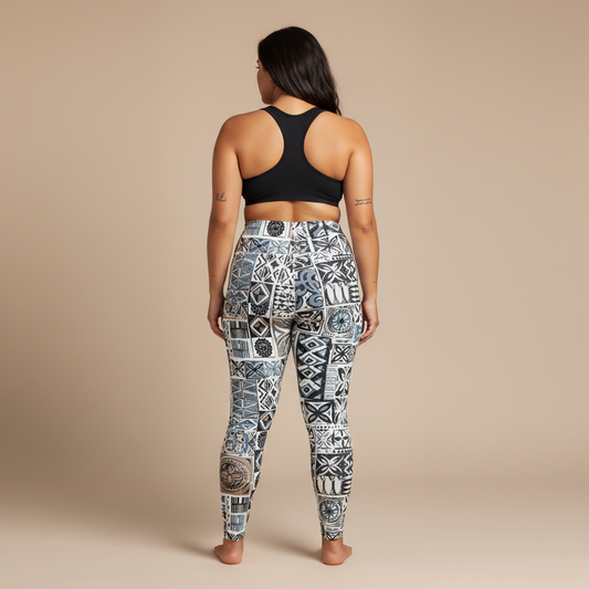 FYBY IslandFlex mid-rise leggings in Elei Steel, showcasing a smooth fabric and comfortable fit for active wear.