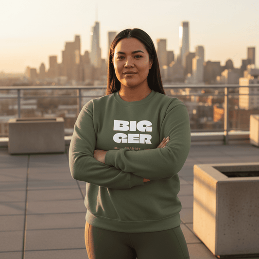 Unisex Heavy Sweatshirt - Bigger Than Problems - Personalized - USA - The Koko Samoa