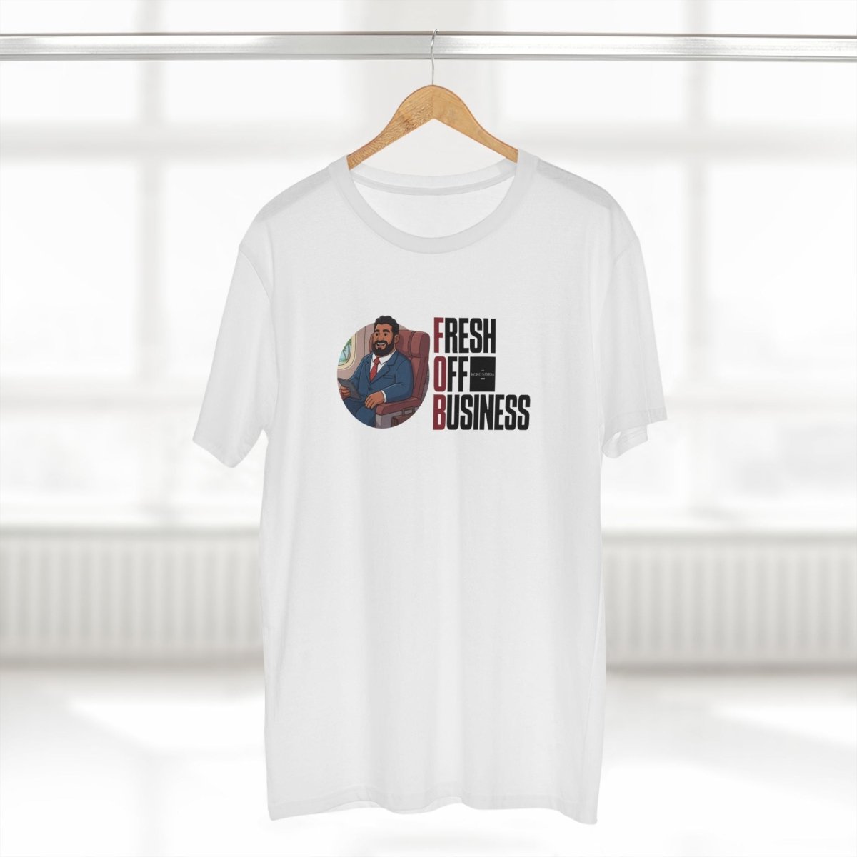 Soft unisex T-shirt from The Print Bar featuring "Fresh Off Business" design, casual fit, suitable for AU/NZ customers.
