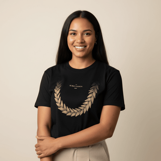 Soft unisex T-shirt in brown with Ula Fala design, featuring a comfortable fit and casual style.