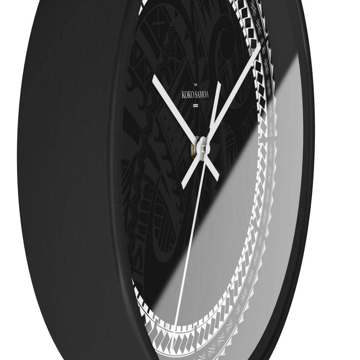 Black 10-inch Warrior wall clock featuring a bold design, suitable for home decor in AU, NZ, and USA.