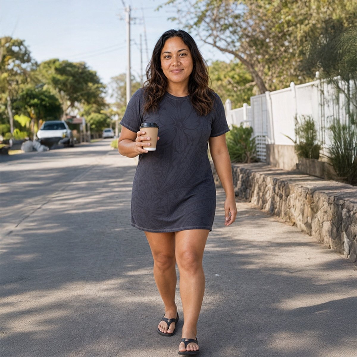 T-Shirt Dress - Blue Bloom - AU/NZ/USA - The Koko Samoa