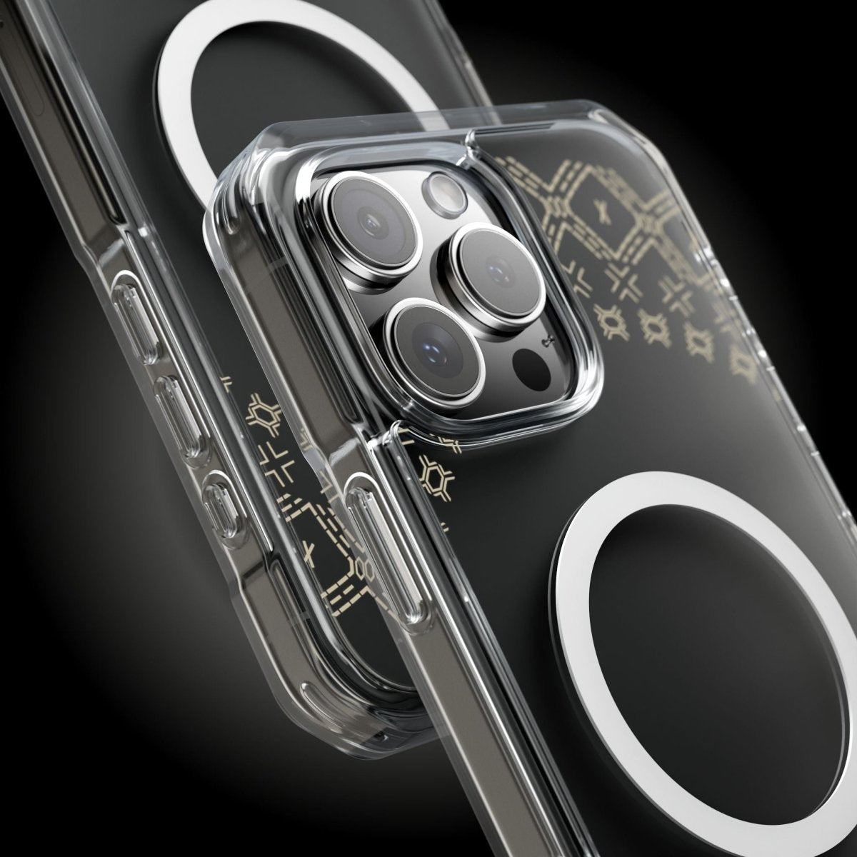 PasifikaOne MagSafe iPhone clear case with Samoan Malu design, compatible with iPhone 16, AU/NZ/USA versions.