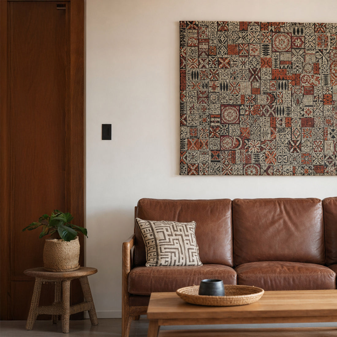 Woven Wall Tapestry - Elei, Samoan Elei print woven tapestry