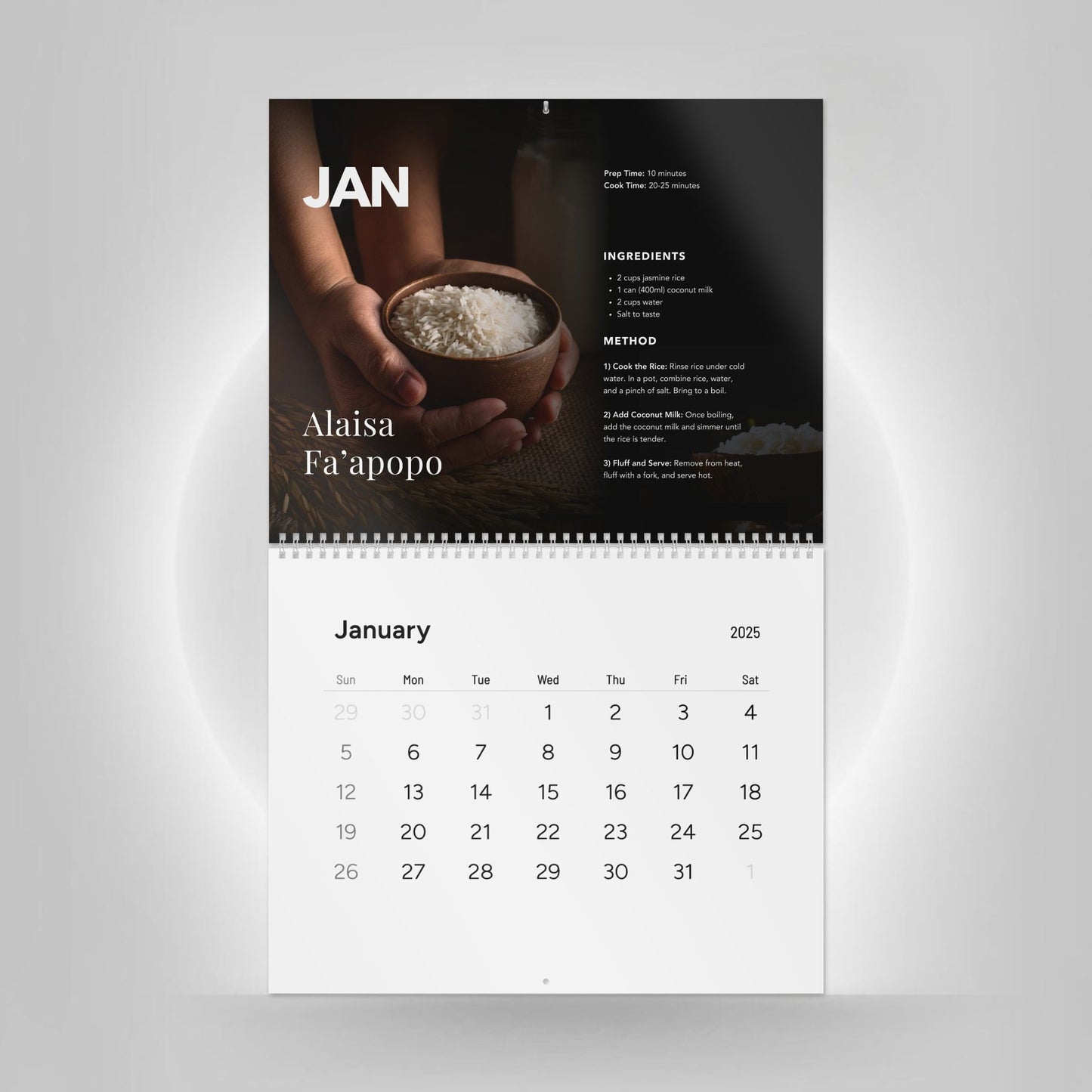 2025 Kitchen Calendar - Samoan Recipes - AU/NZ