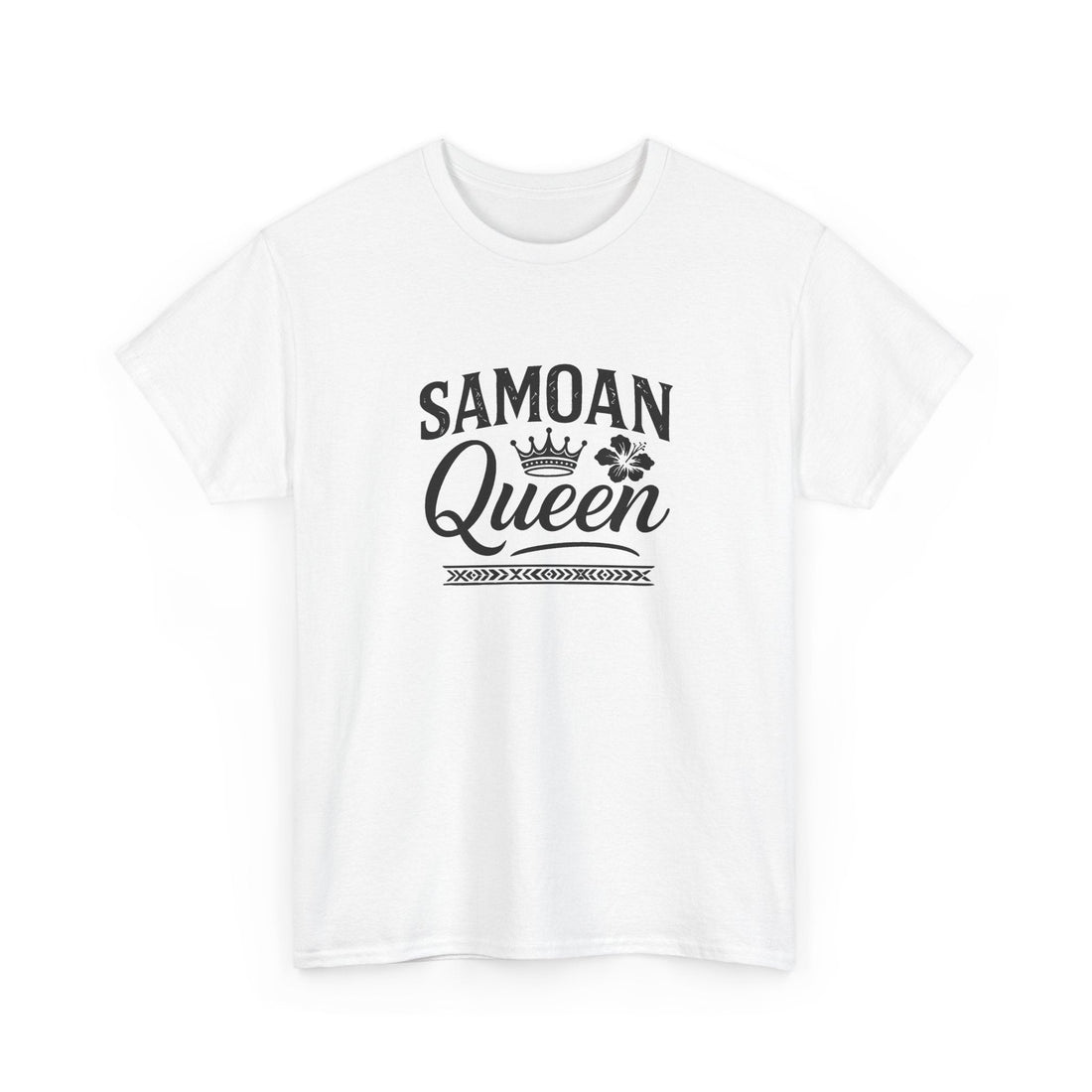 Samoan Queen print on a white heavyweight unisex tee