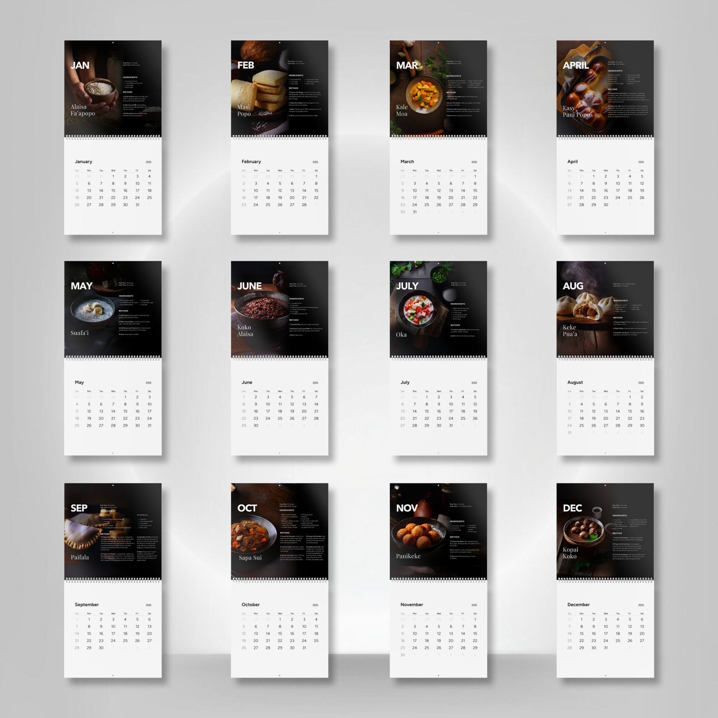 2025 Kitchen Calendar - Samoan Recipes - AU/NZ