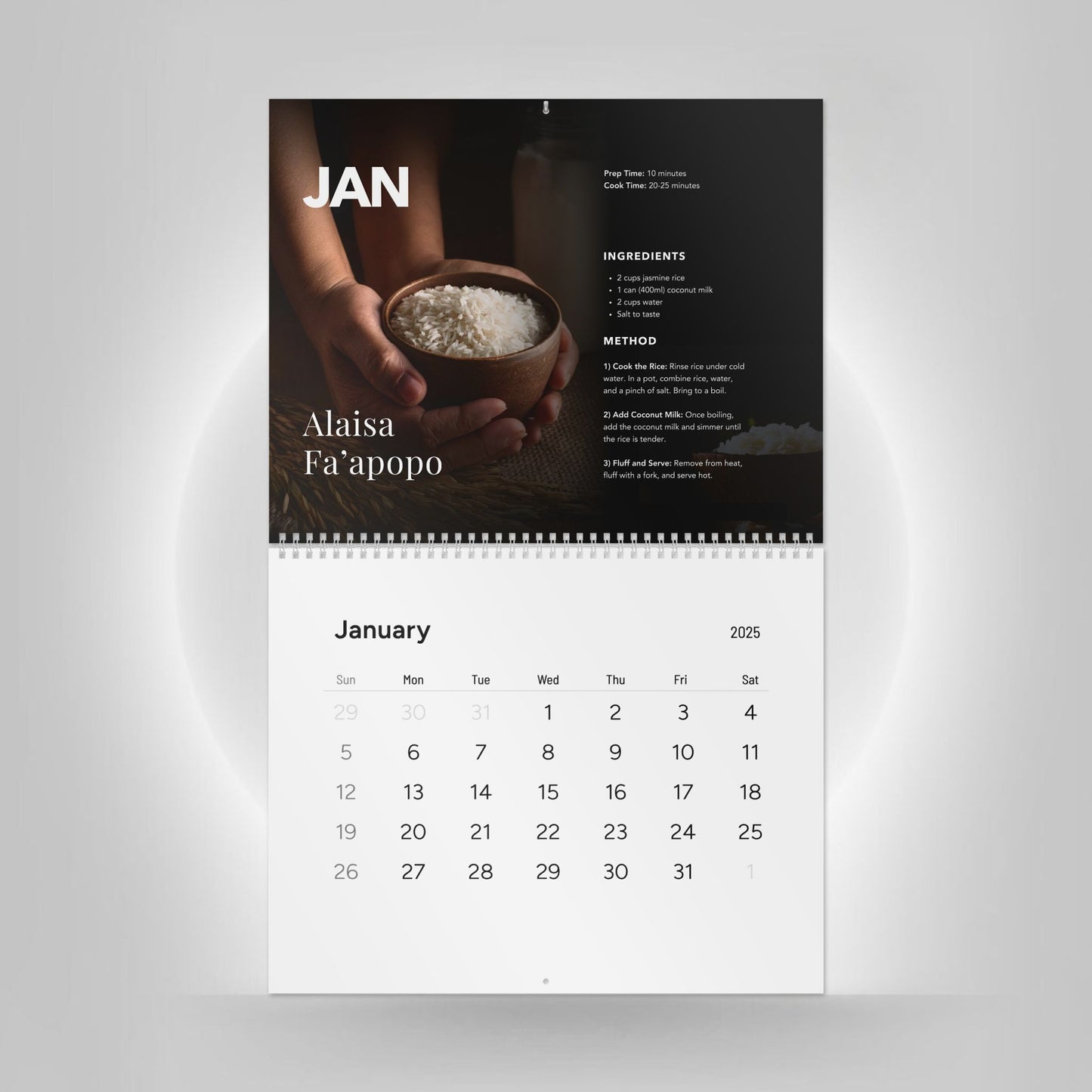 2025 Kitchen Calendar - Samoan Recipes - AU/NZ