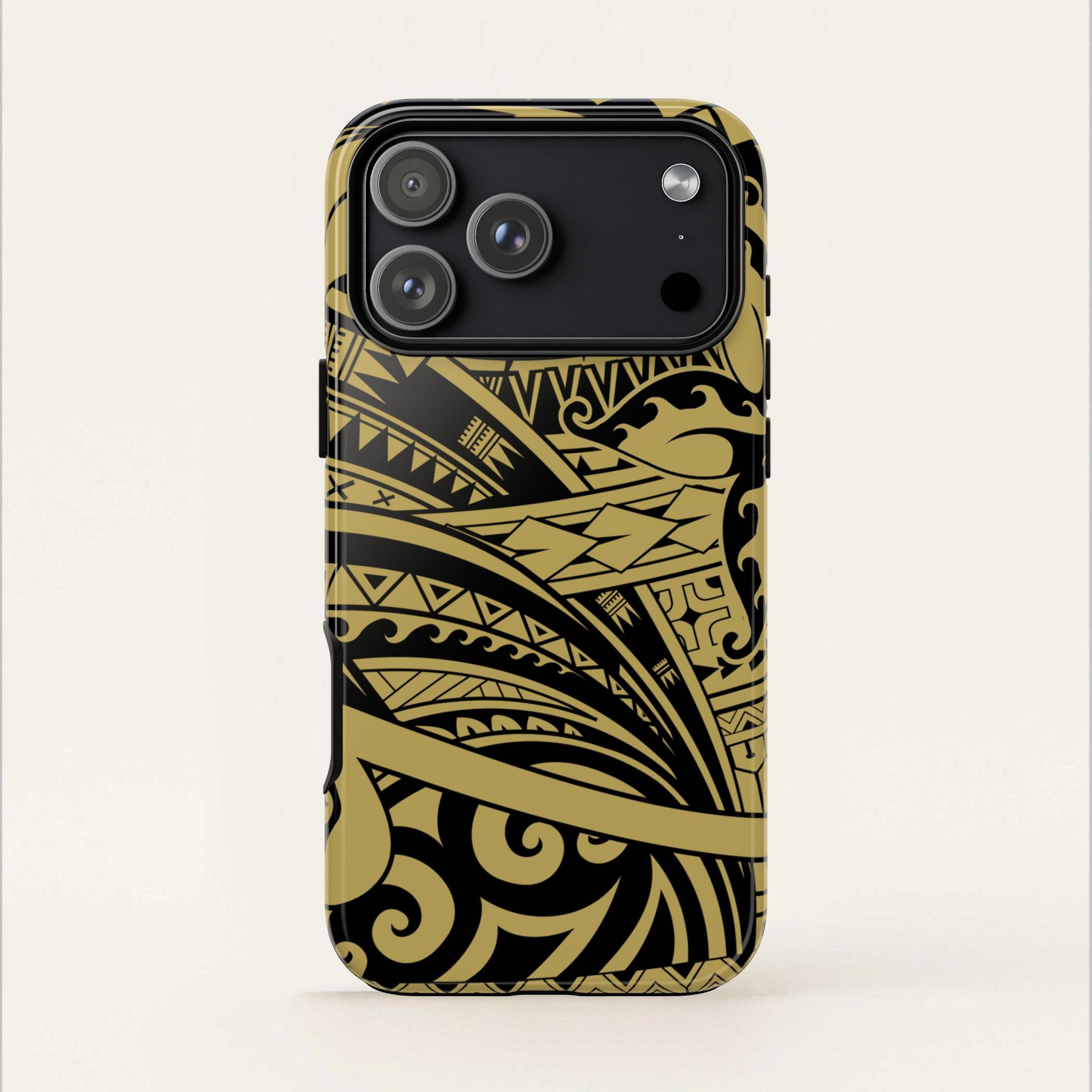Printify Bloom Gold tough phone case for iPhone, featuring a vibrant floral design and durable protection.