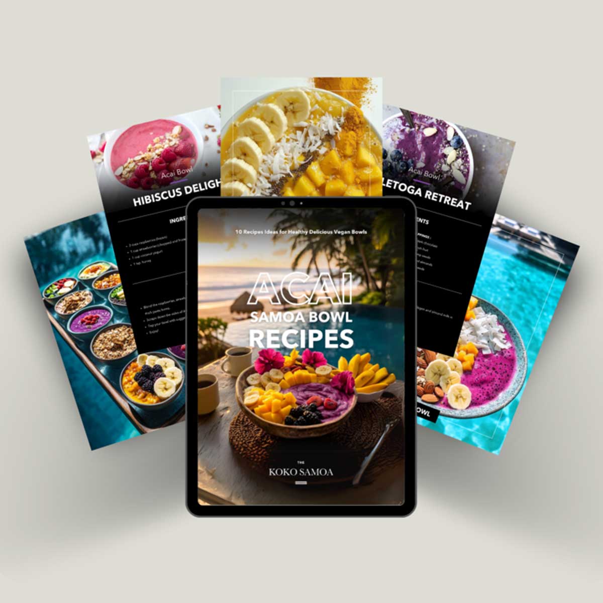 Free Recipe E-Book - Acai Samoa Bowl Recipes