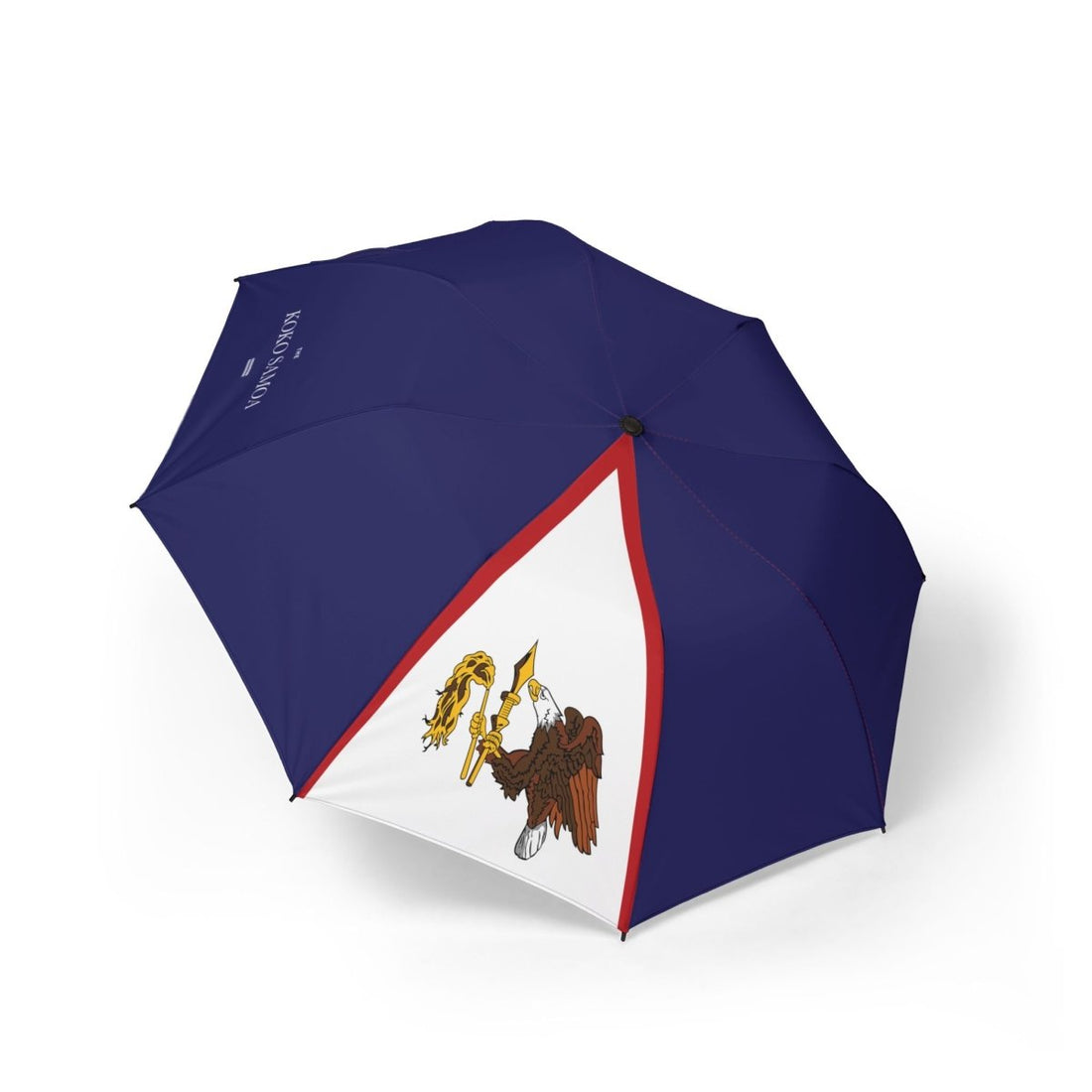 Artsadd PasifikaOne umbrella with American Samoan flag design, 48-inch (122cm) canopy, featuring vibrant colors and detailed flag imagery.