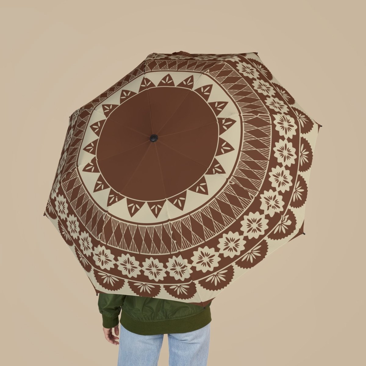 Artsadd PasifikaOne umbrella, 48-inch Fiji-themed umbrella with vibrant patterns, perfect for AU/NZ weather protection.