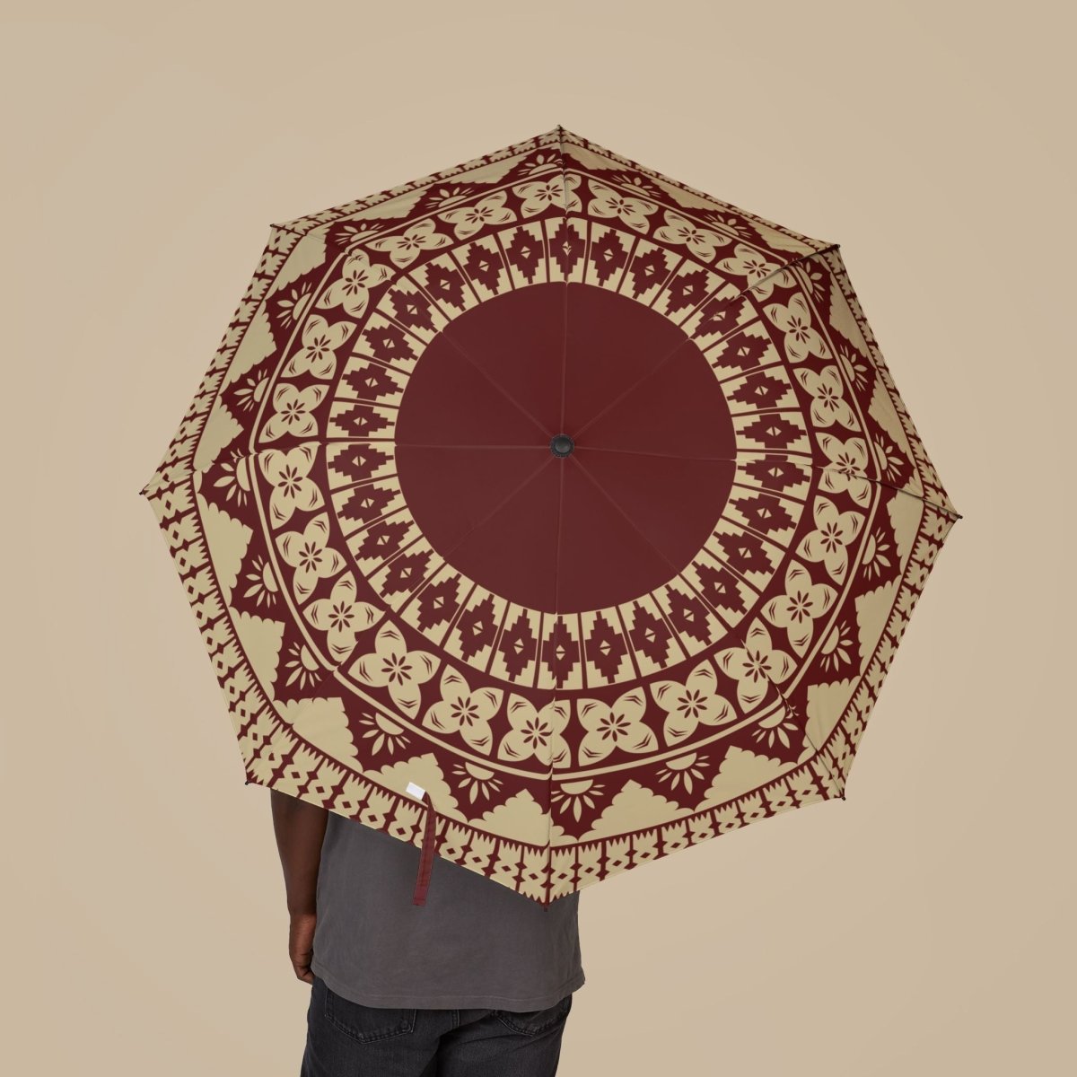 PasifikaOne umbrella in Fiji Red, 48-inch (122cm), stylish accessory with vibrant red fabric, ideal for sun protection.