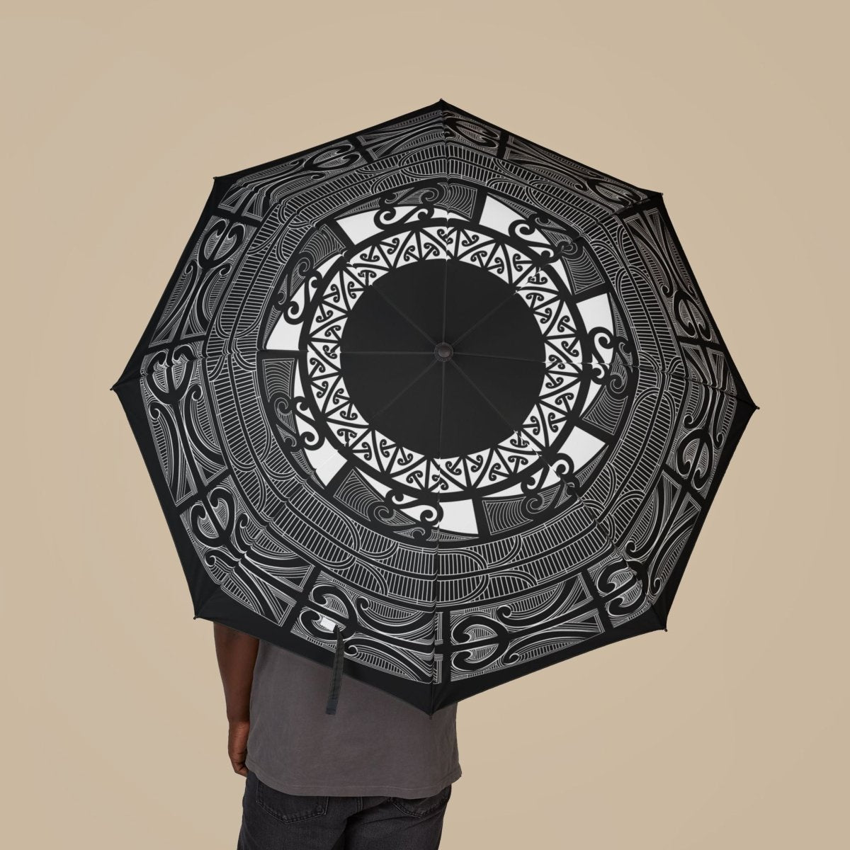 PasifikaOne Maori umbrella, 48-inch / 122cm, vibrant patterned accessories with traditional Māori design.