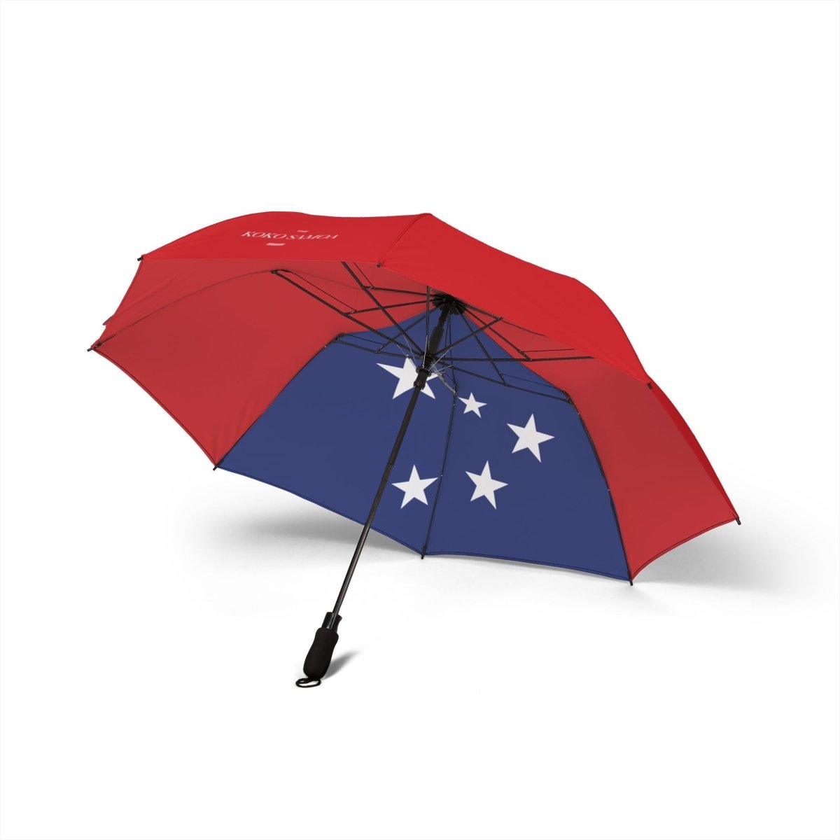PasifikaOne umbrella featuring Samoan flag design, 48-inch (122cm) size with vibrant colors and detailed flag pattern.