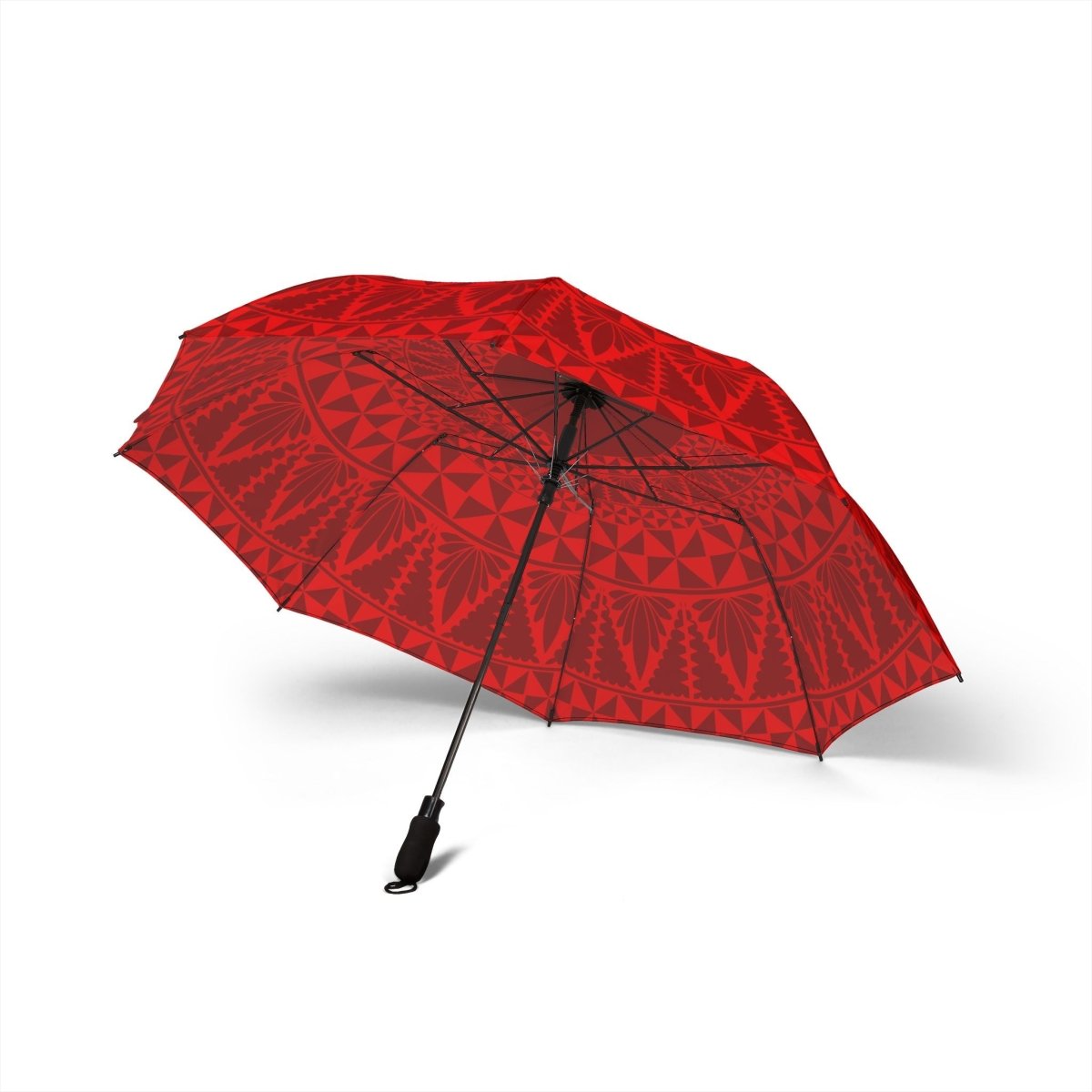 Artsadd PasifikaOne Tongan Red umbrella, 48-inch (122cm), with vibrant red canopy and sturdy handle, ideal for rain protection.