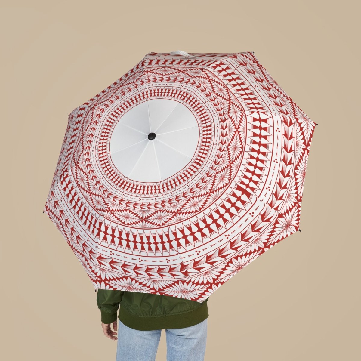PasifikaOne Tongan White umbrella, 48-inch (122cm) accessory with white canopy, designed for AU/NZ regions.