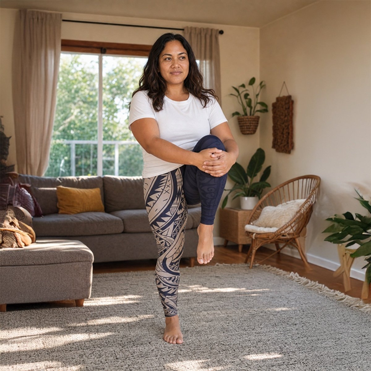 Casual Leggings - Blue Bloom - AU/NZ/USA - The Koko Samoa