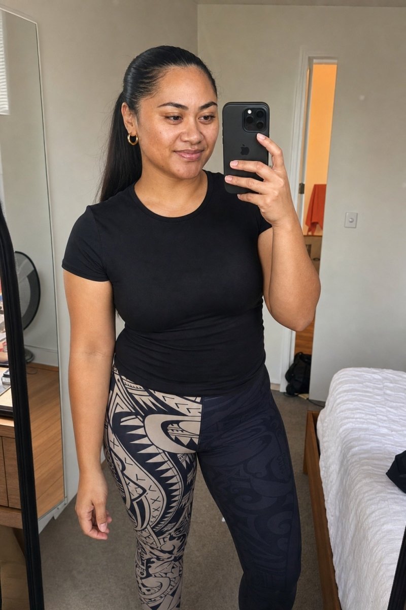 Casual Leggings - Blue Bloom - AU/NZ/USA - The Koko Samoa