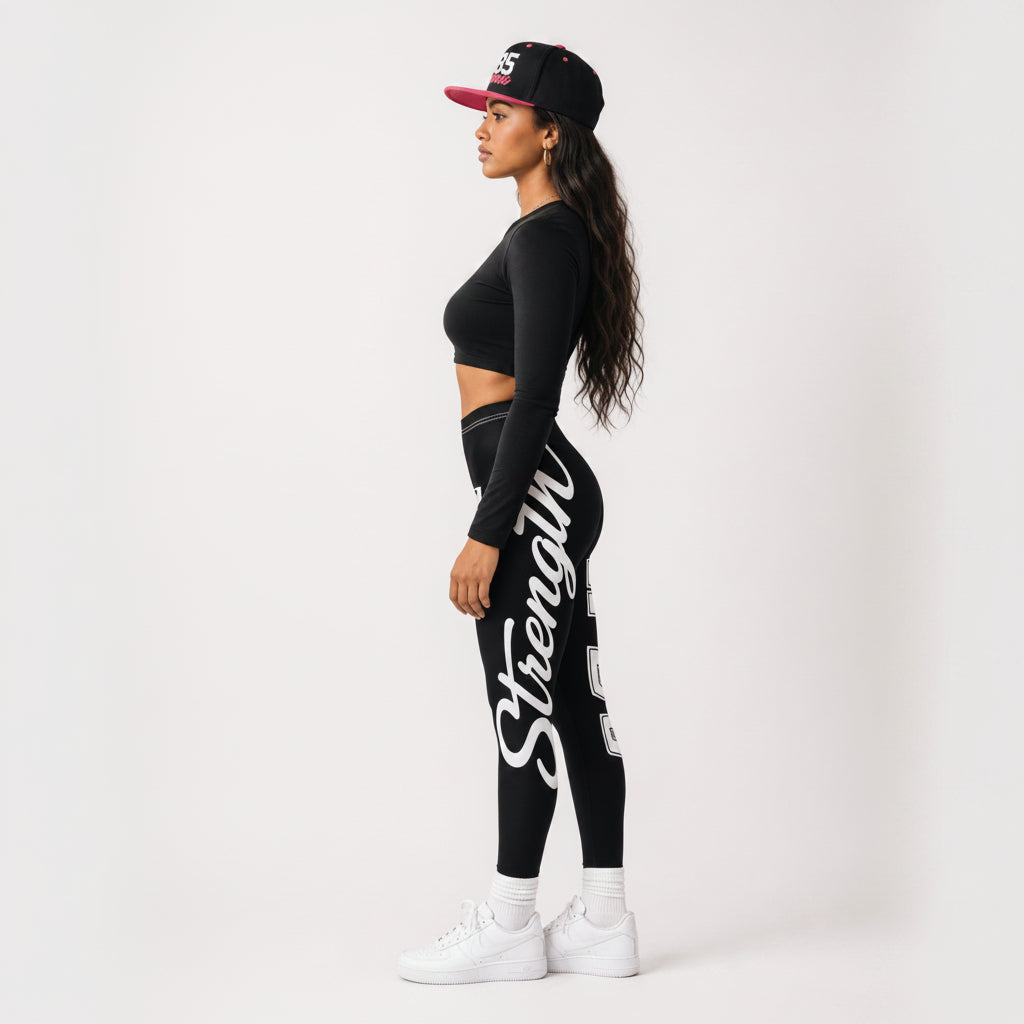 Mid-rise casual leggings from Nesian Strength, featuring comfortable fit and stylish design.