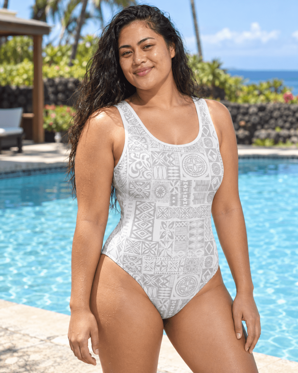 Classic One-Piece Swimsuit - White Sunday - The Koko Samoa