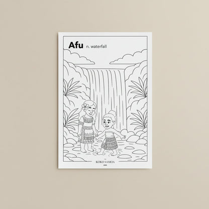 Downloadable Learn and Colour Sheet - Afu - AU/NZ/USA - The Koko Samoa