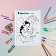 Downloadable Learn and Colour Sheet - Fugalā'au - AU/NZ/USA - The Koko Samoa
