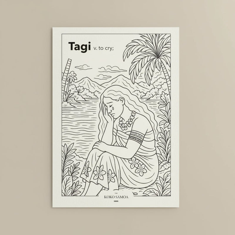Downloadable Learn and Colour Sheet - Tagi - AU/NZ/USA - The Koko Samoa