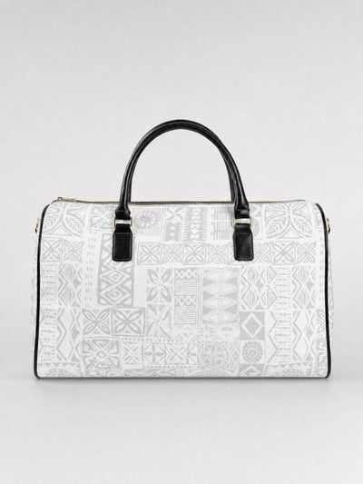 Faux Leather Travel Bag - White Sunday