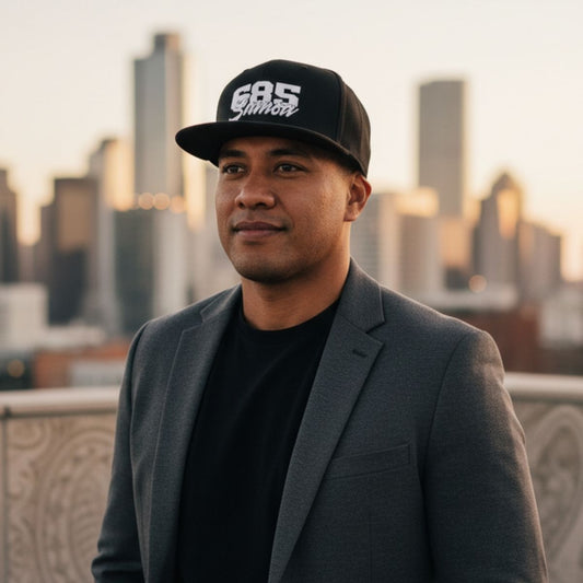 Flat Bill Snapback Hat - 685 Samoa - White Embroidery - AU/NZ/USA - The Koko Samoa