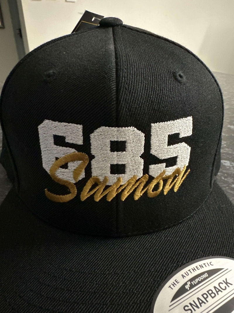 Flat Bill Snapback Hat - 685 Samoa - White & Gold Embroidery - AU/NZ/USA - The Koko Samoa