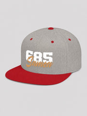 Flat Bill Snapback Hat - 685 Samoa - White & Gold Embroidery - AU/NZ/USA - The Koko Samoa