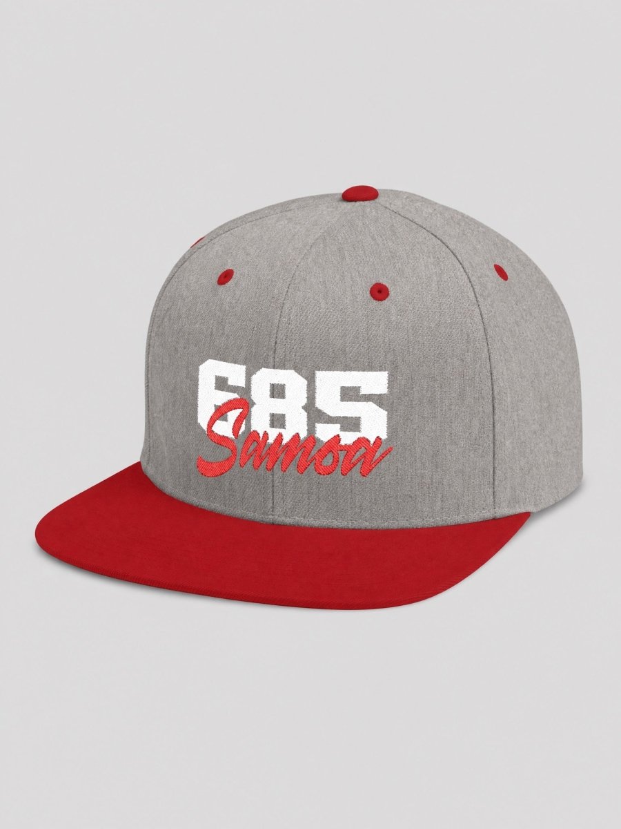 Flat Bill Snapback Hat - 685 Samoa - White & Red Embroidery - AU/NZ/USA - The Koko Samoa