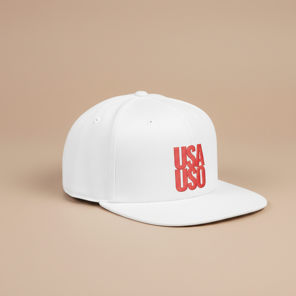 Flat Bill Snapback Hat - USAUSO - Red Embroidery - AU/NZ/USA