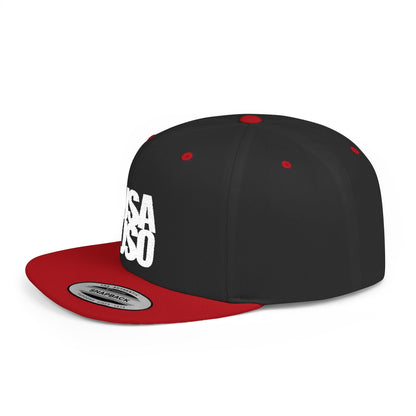 Flat Bill Snapback Hat — USA USO - White Embroidery - AU/NZ/USA - The Koko Samoa