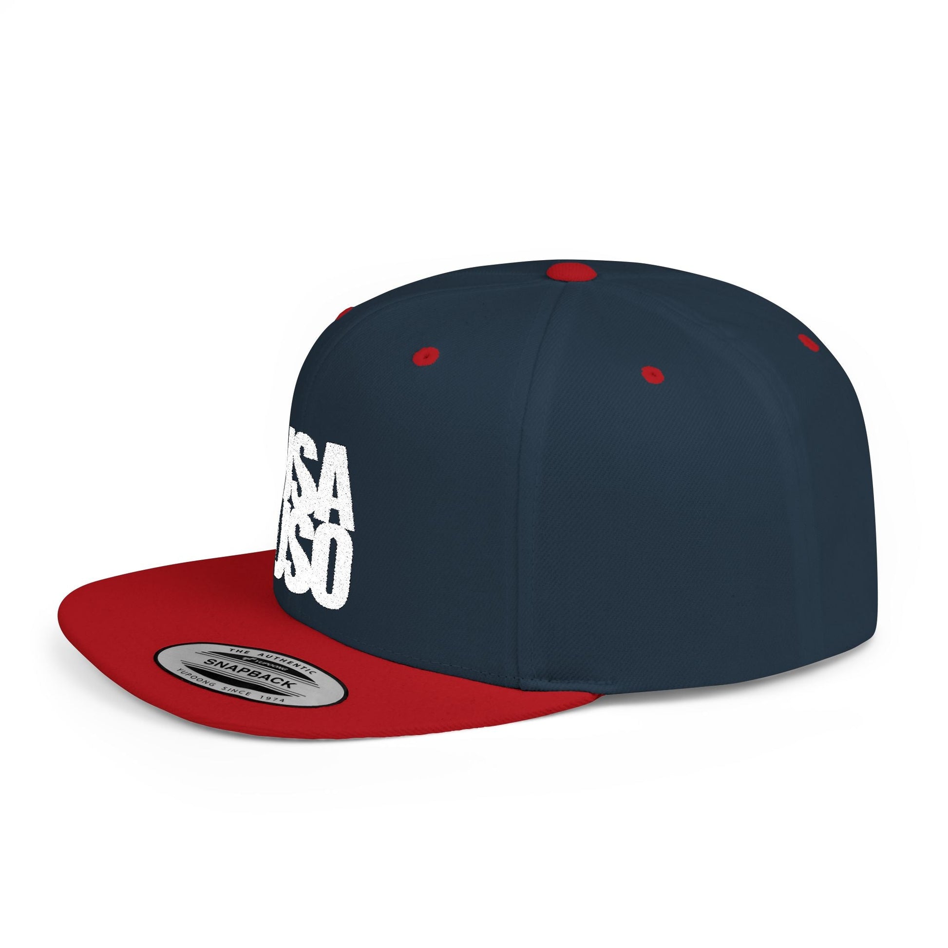 Flat Bill Snapback Hat — USA USO - White Embroidery - AU/NZ/USA - The Koko Samoa