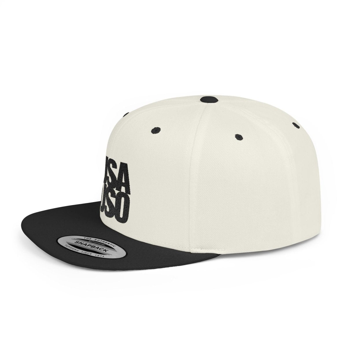 Flat Bill Snapback Hat - USAUSO - Black Embroidery - AU/NZ/USA - The Koko Samoa