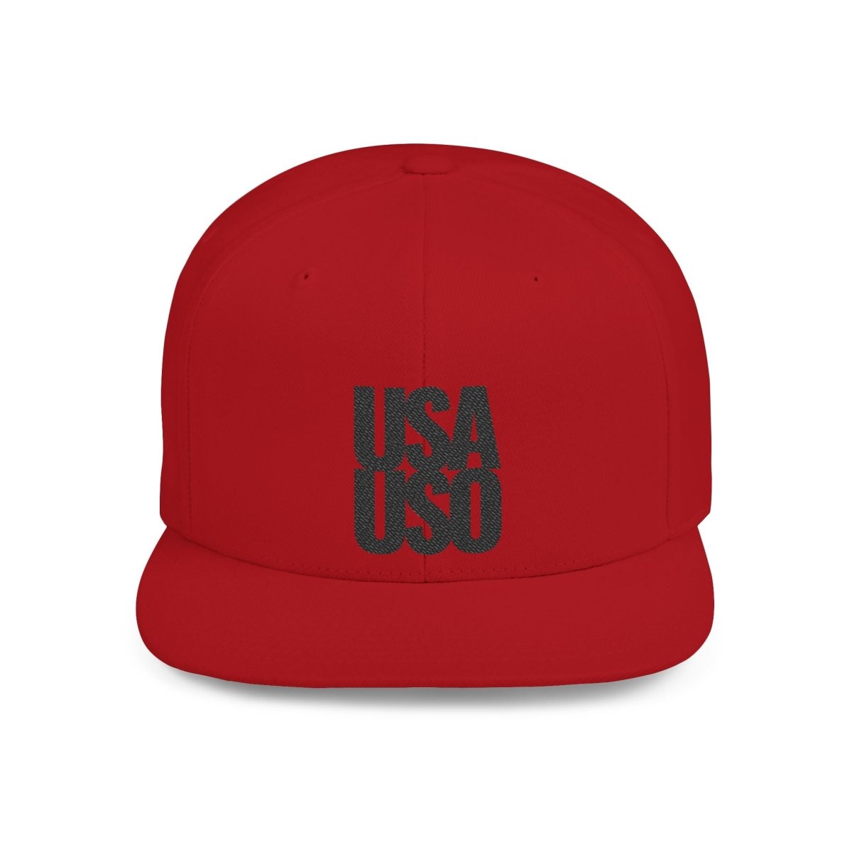 Flat Bill Snapback Hat - USAUSO - Black Embroidery - AU/NZ/USA - The Koko Samoa