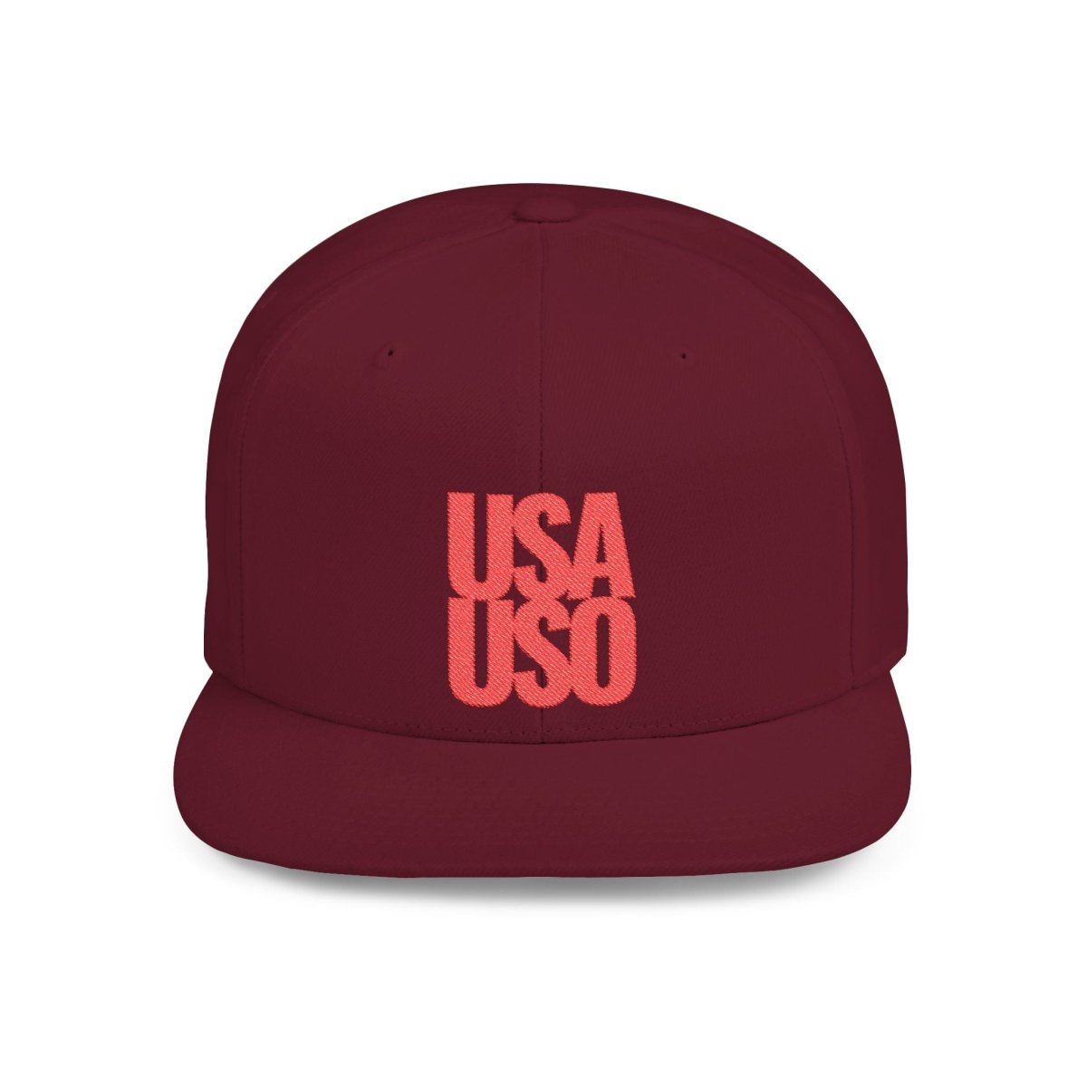 Flat Bill Snapback Hat - USAUSO - Red Embroidery - AU/NZ/USA - The Koko Samoa