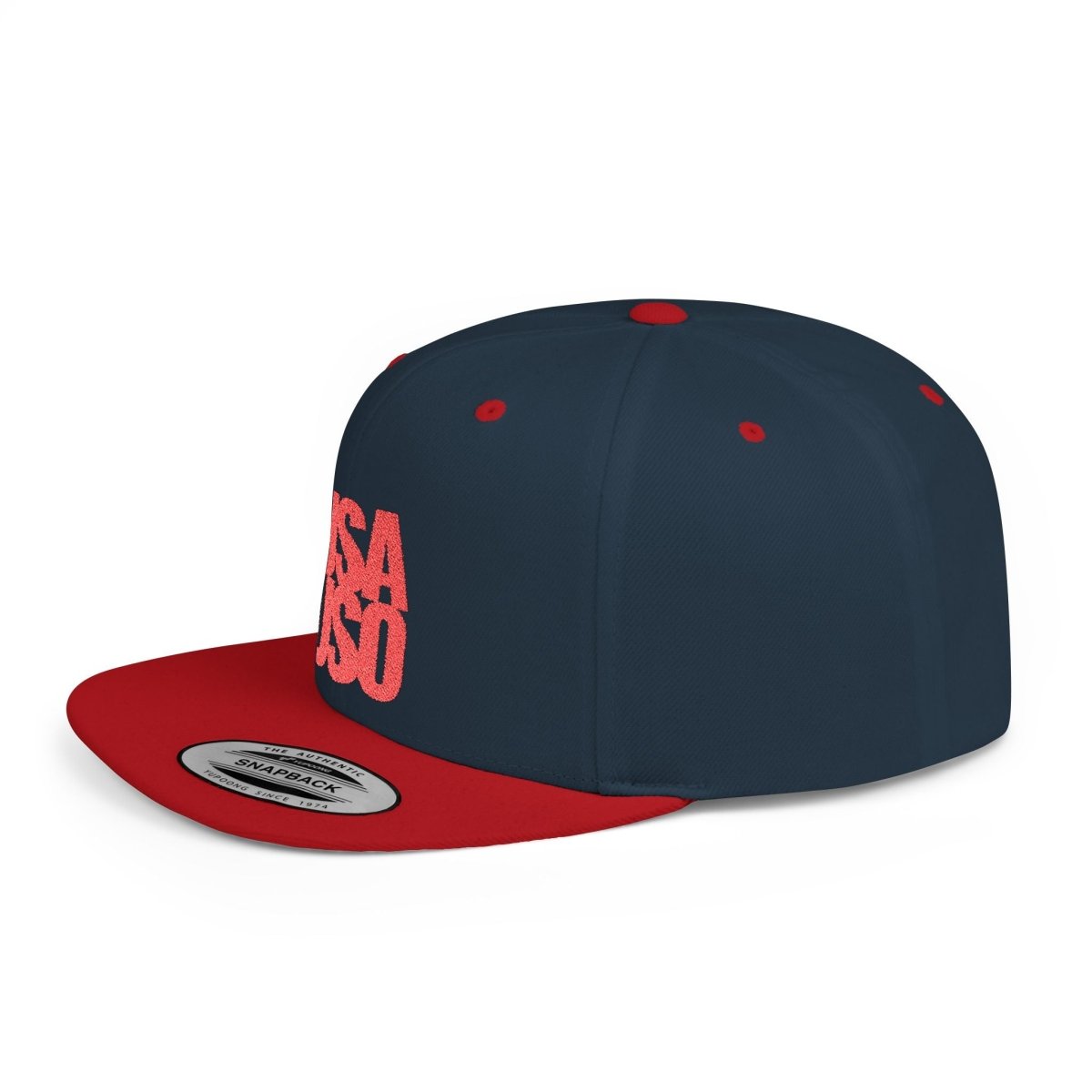 Flat Bill Snapback Hat - USAUSO - Red Embroidery - AU/NZ/USA - The Koko Samoa