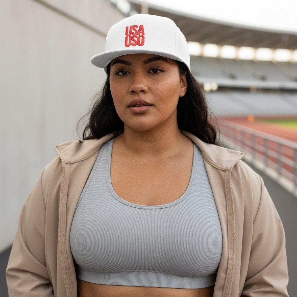 Flat Bill Snapback Hat - USAUSO - Red Embroidery - AU/NZ/USA - The Koko Samoa