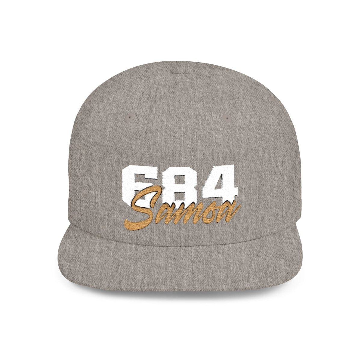 Fulfill Engine Flat Bill Snapback Hat in black with white and gold Samoa embroidery, one-size fits all, AU/NZ/USA style.