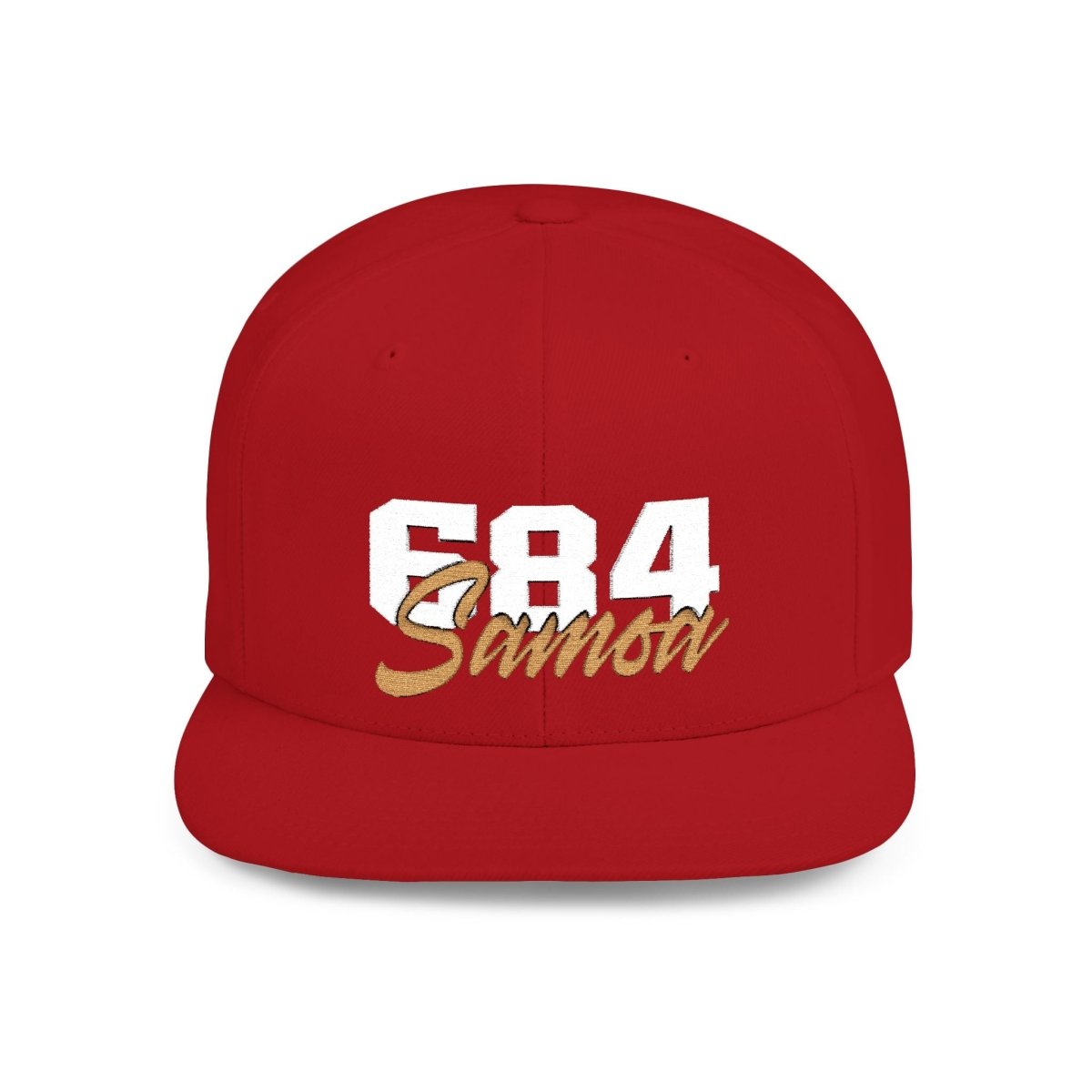 Fulfill Engine flat bill snapback hat with white and gold embroidery, one size, black cap, Samoa design, AU/NZ/USA style.