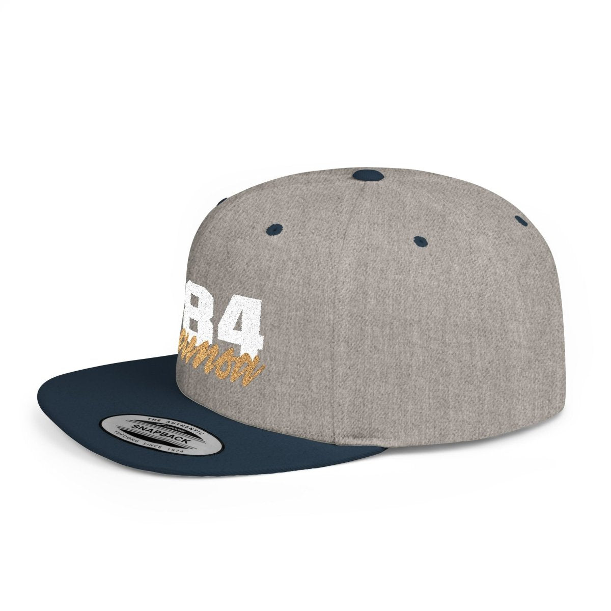 Fulfill Engine flat bill snapback hat with white and gold Samoa embroidery, black color, one-size fits all, casual style.