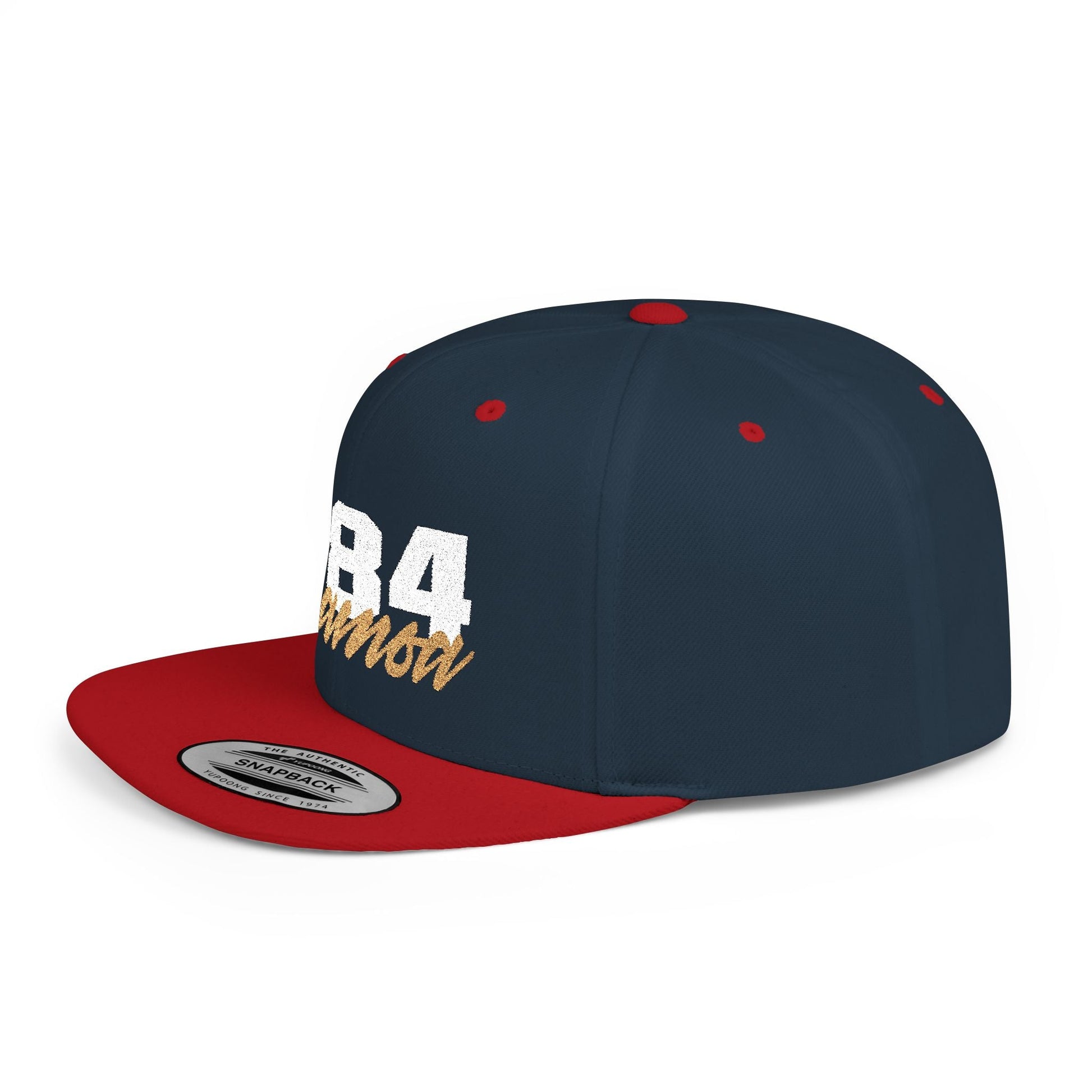 Fulfill Engine flat bill snapback hat in black with Samoa white and gold embroidery, one size adjustable, stylish men's headwear